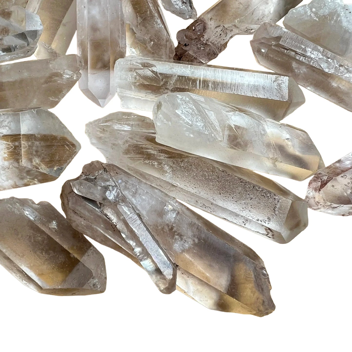 Bird's-eye view of Clear Quartz raw point, sourced from Madagascar.