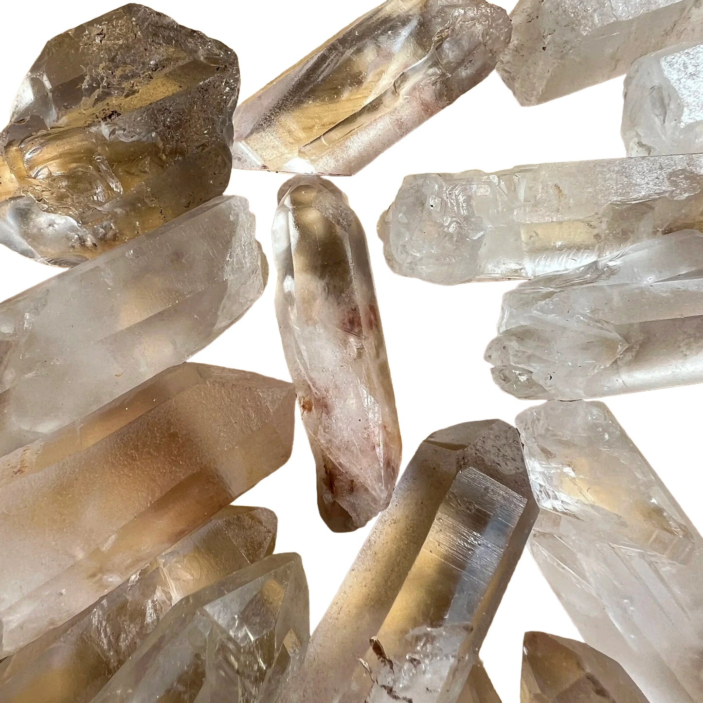 Back view of Grade A Clear Quartz point showing natural surface
