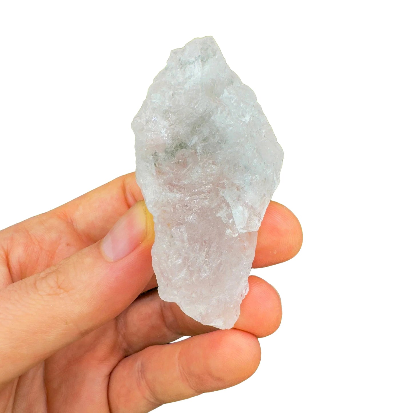 Detail shot of Grade AA Clear Quartz raw under natural light