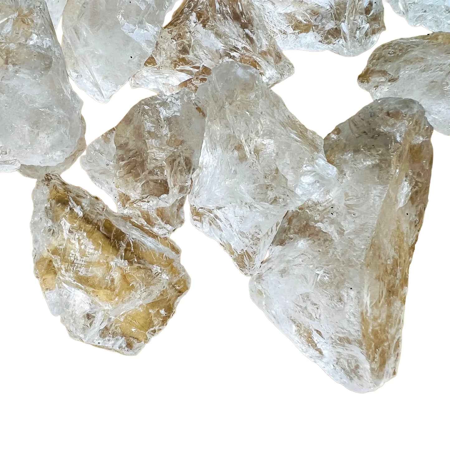 Alternate side of Clear Quartz raw stone, sourced from Brazil.