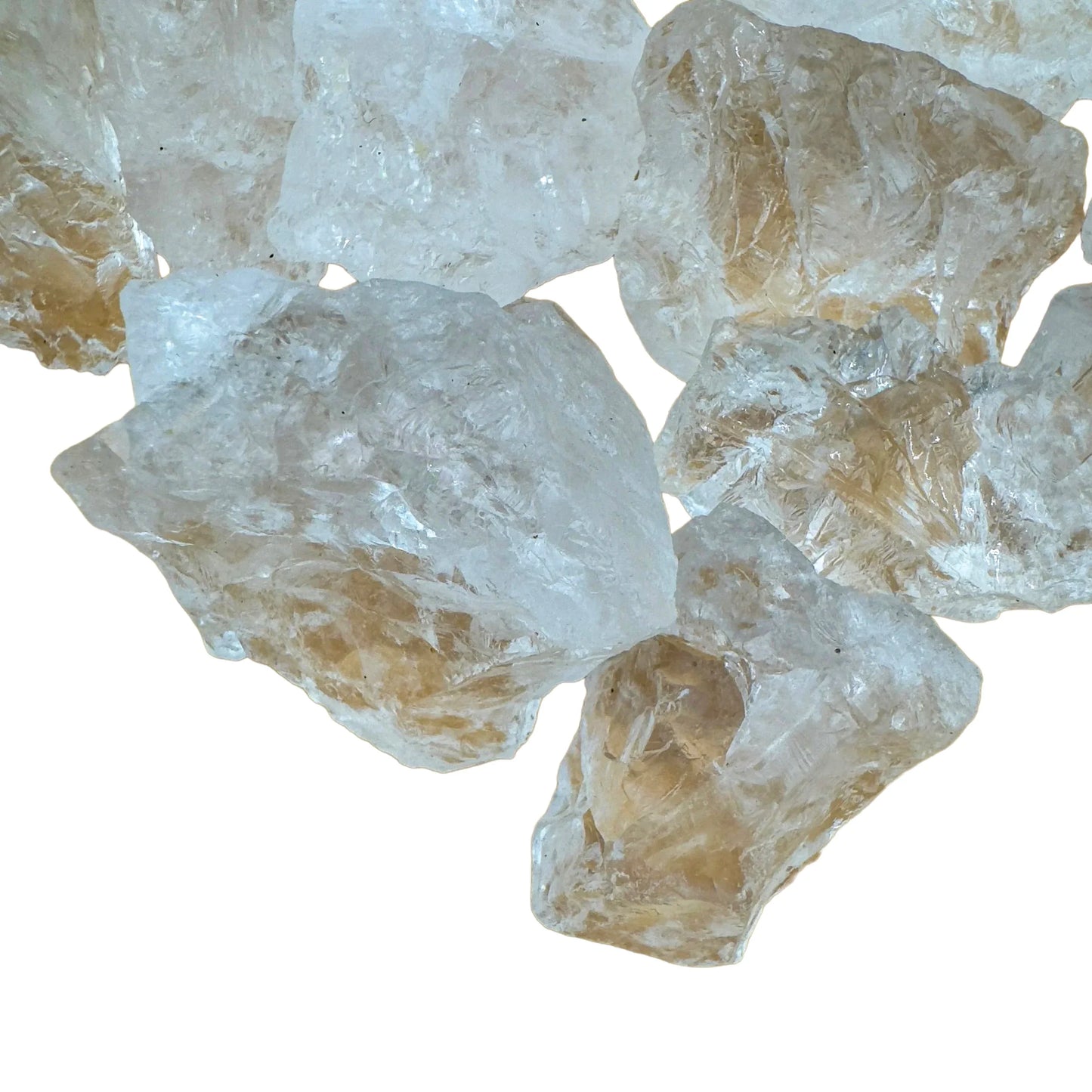 Whole-piece view of Clear Quartz raw crystal, showing natural surface character.