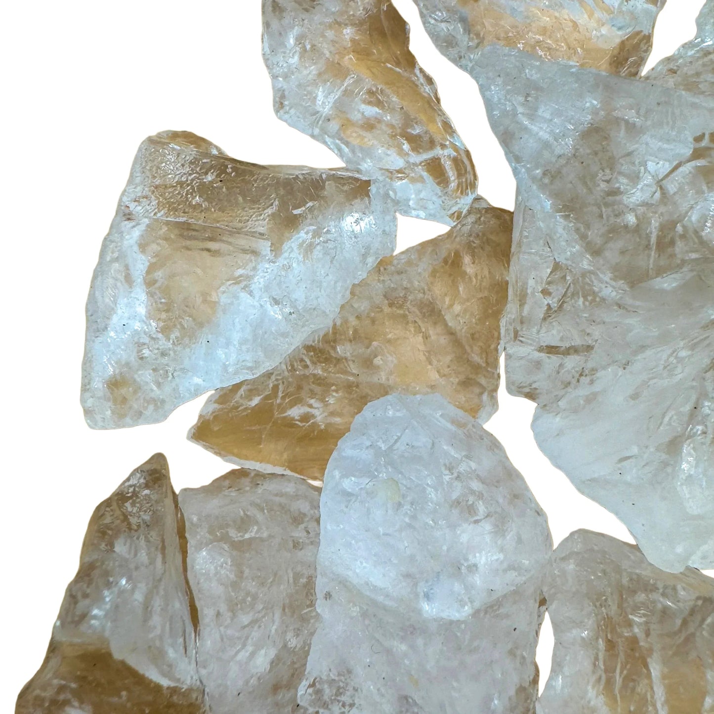 Back view of Grade AA Clear Quartz raw showing natural surface