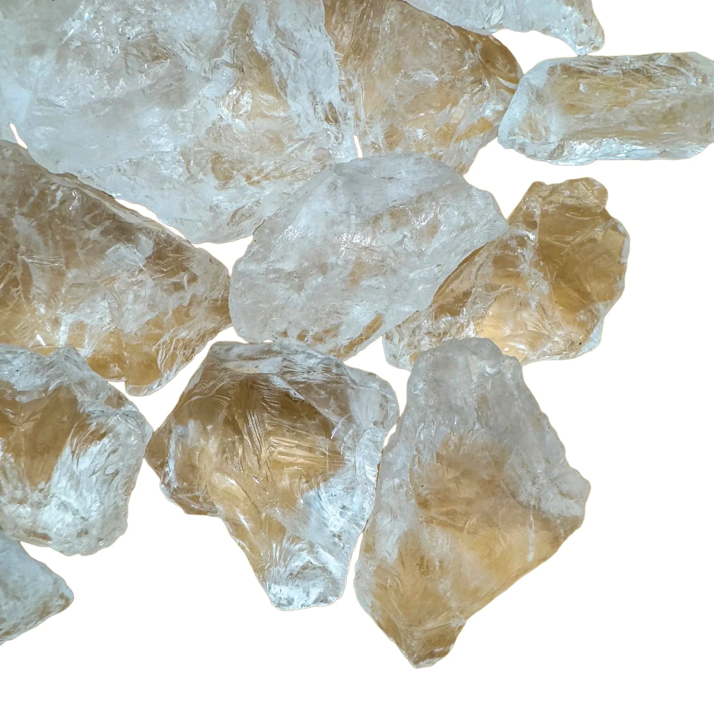 Detail shot of Grade AA Clear Quartz raw under natural light