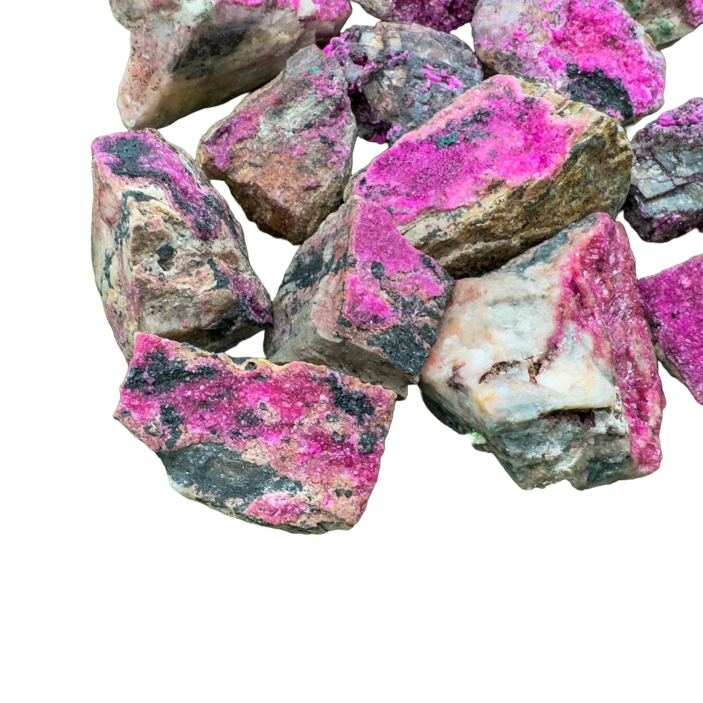 Wider context of Cobalt Calcite raw crystal, from Haut-Lomami, Democratic Republic of the Congo, associated with Emotional Healing, set to give a sense of weight.