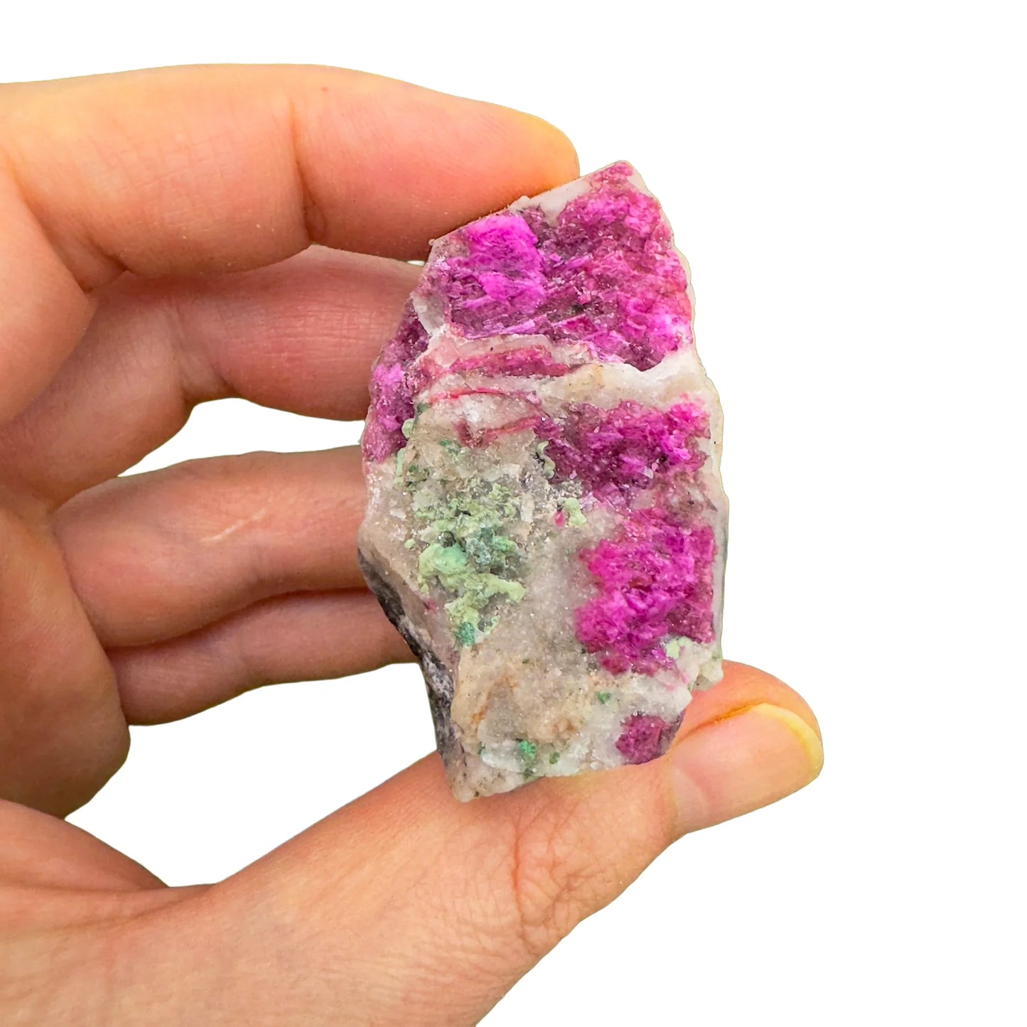 Full profile of Grade AA Cobalt Calcite raw ready to ship from Beyond Bohemian
