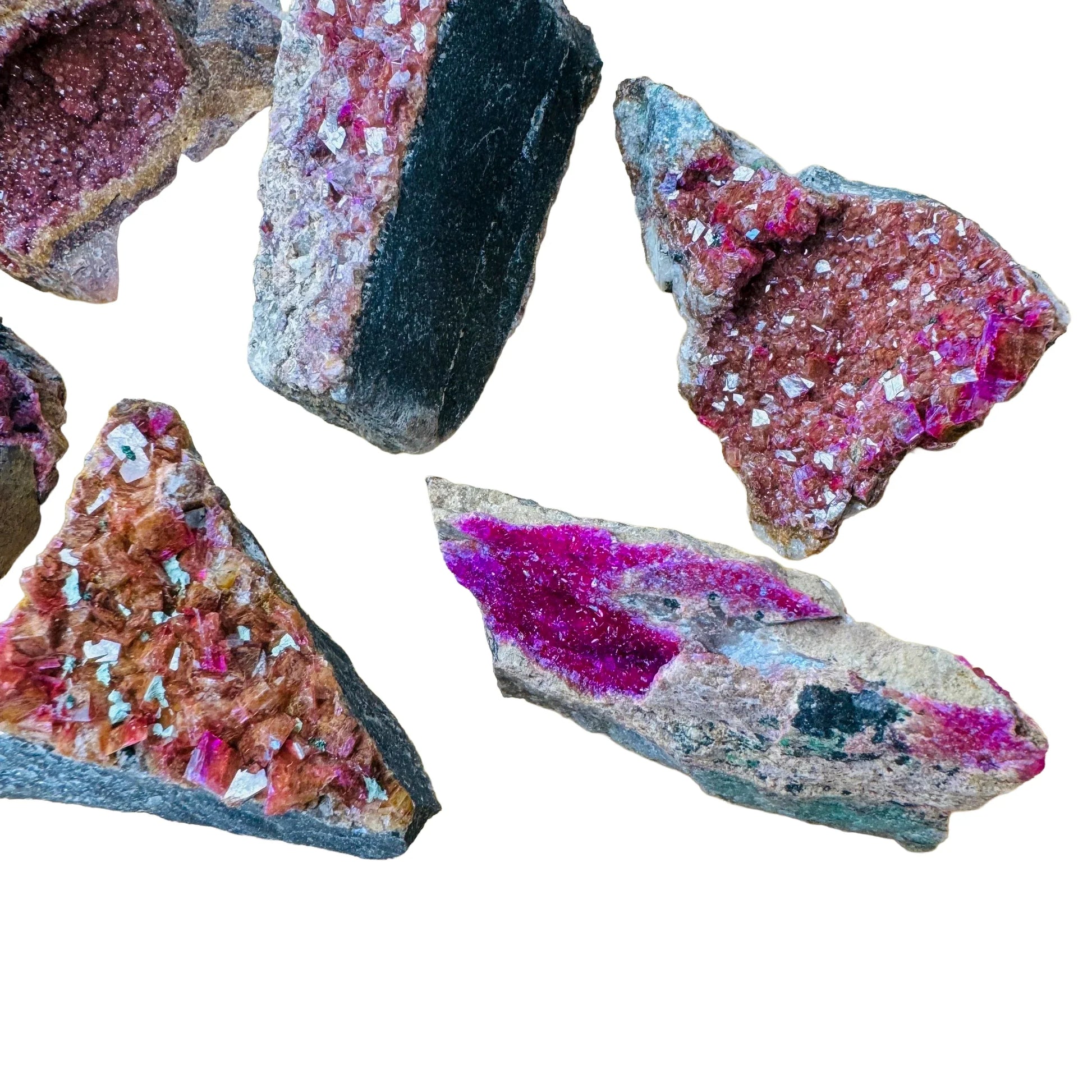 Full profile of Grade AA Cobalt Calcite raw ready to ship from Beyond Bohemian