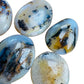 Opposite side of Dendritic Agate palm stone, sourced from Boeny, Madagascar, showing subtle veining.