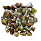 Back view of Grade AA Dragon Bloodstone tumbled stone showing natural surface