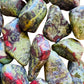Full profile of Grade AA Dragon Bloodstone tumbled stone ready to ship from Beyond Bohemian