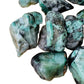 Edge-on view of green Emerald raw stone, Brazil-sourced, often paired with practices around Love.