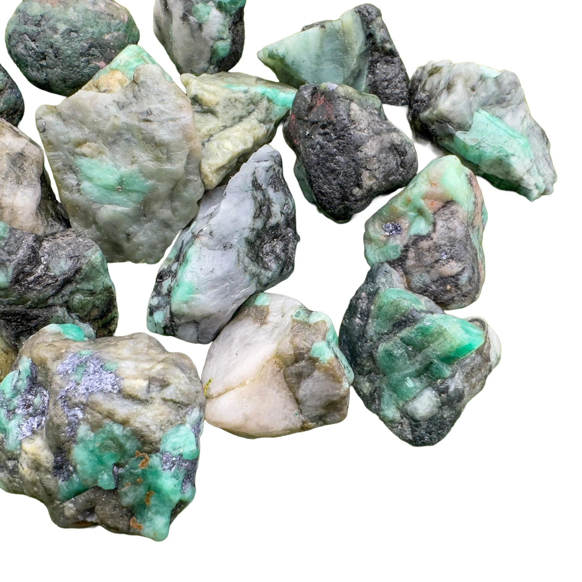 Back view of Grade AA Emerald raw showing natural surface