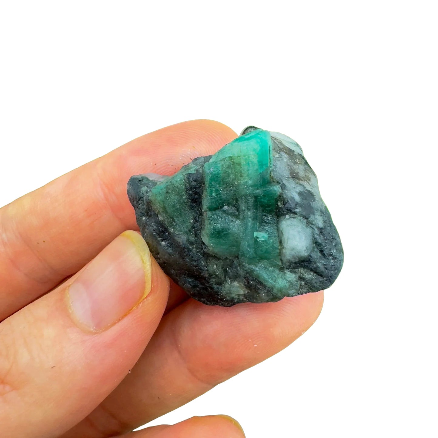 Full profile of Grade AA Emerald raw ready to ship from Beyond Bohemian