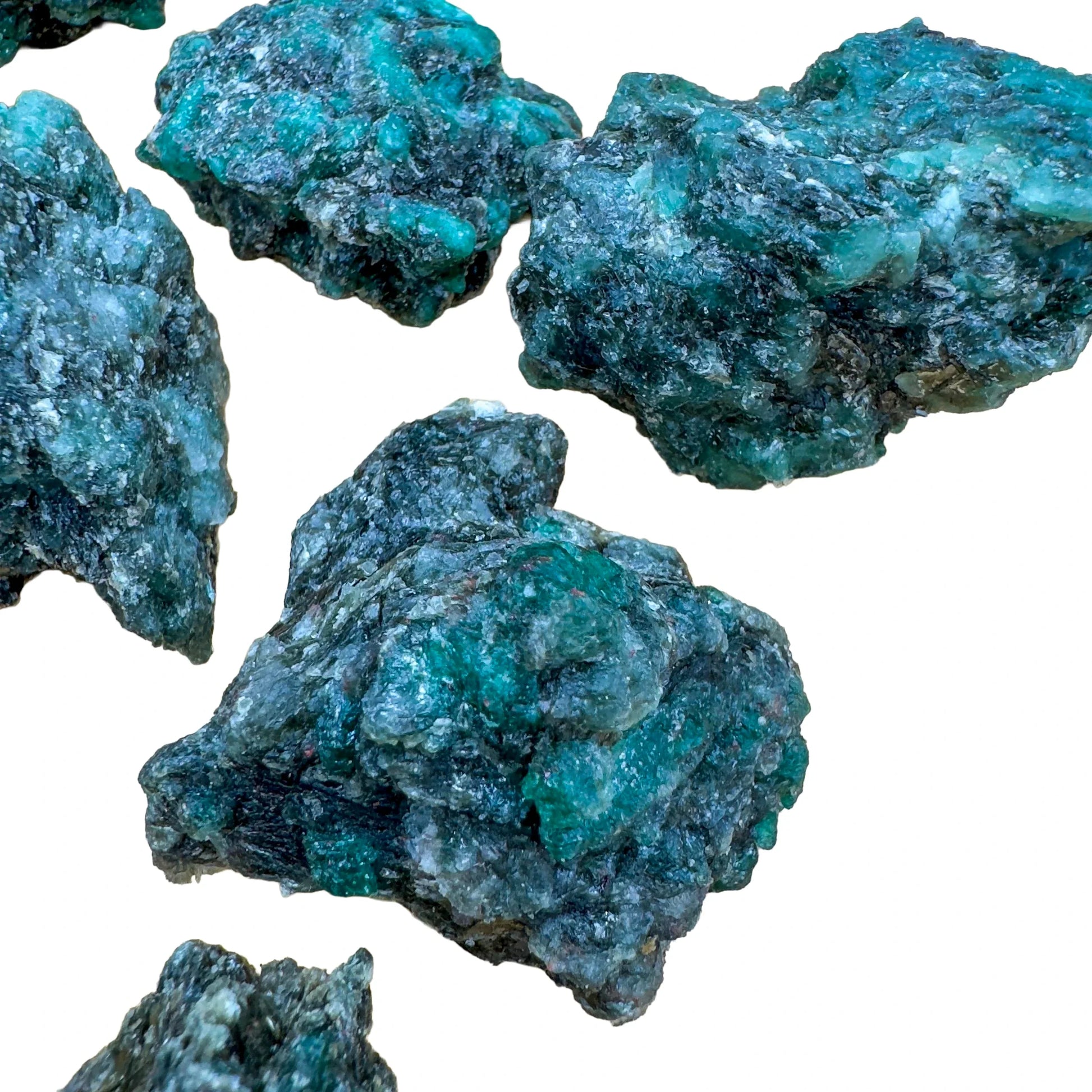 Plan view of Emerald raw stone, carried for Love, showing natural variation.