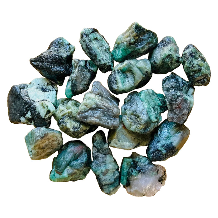 Tight crop of Emerald raw stone, from Bahia, Brazil.