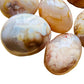 Detail capture of Flower Agate palm stone, Madagascar-sourced.