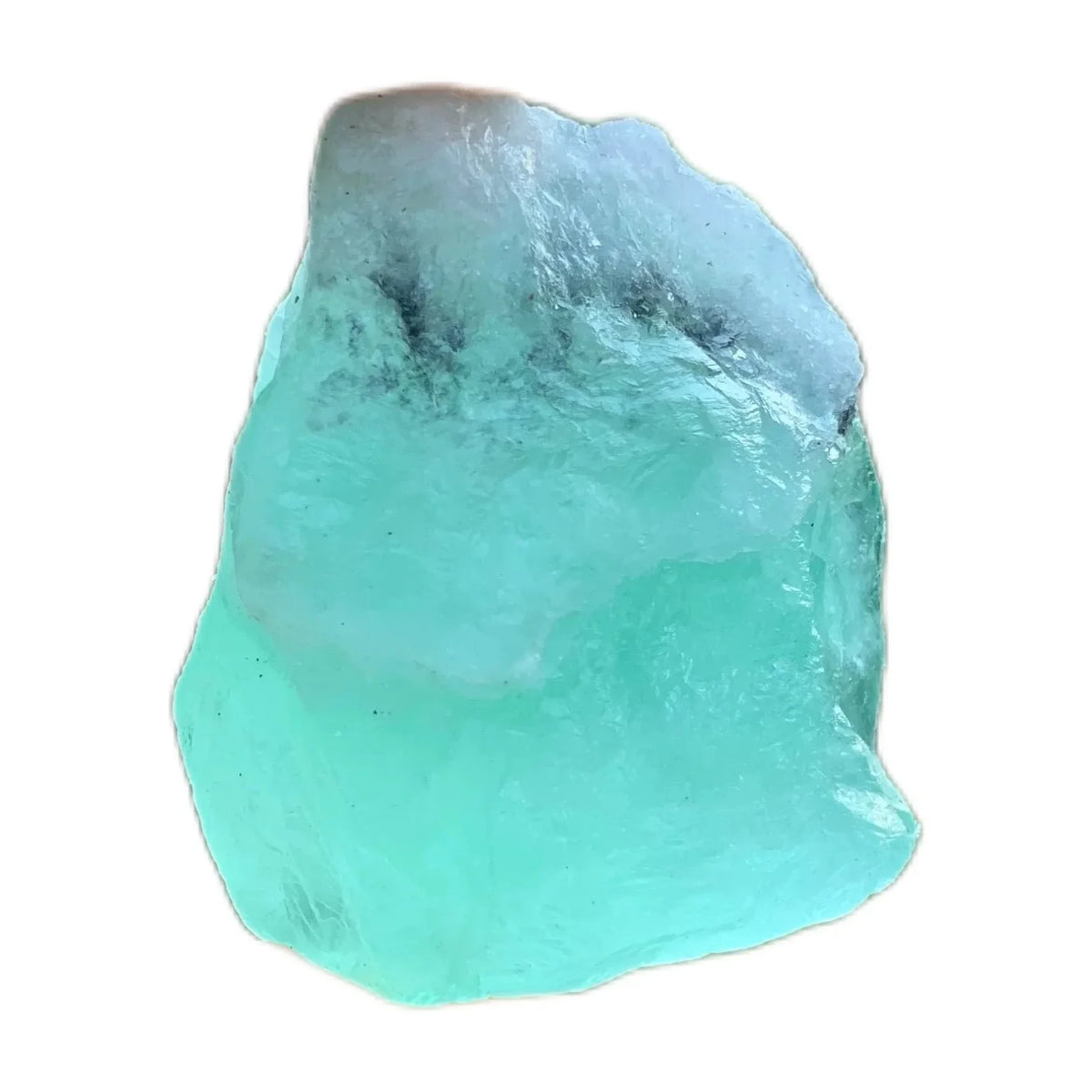 Fluorite Raw Stones, AA Grade, China: one representative stone on a white background