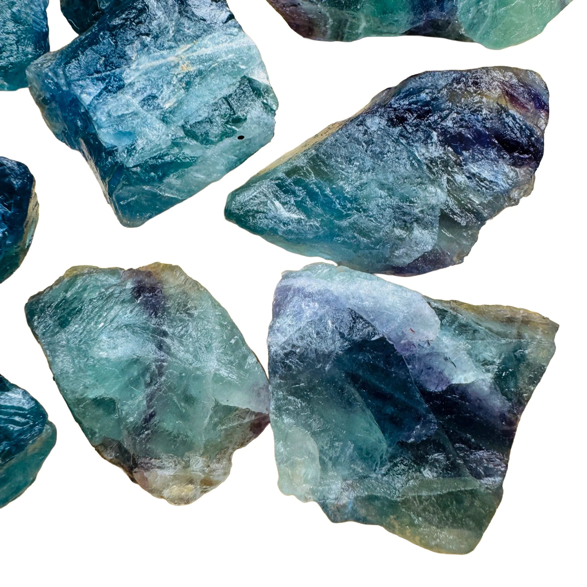 Profile shot of Fluorite raw stone, worked with for Focus, sourced from Namibia.
