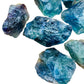 Bottom side of Fluorite raw stone, showing earthy tone.