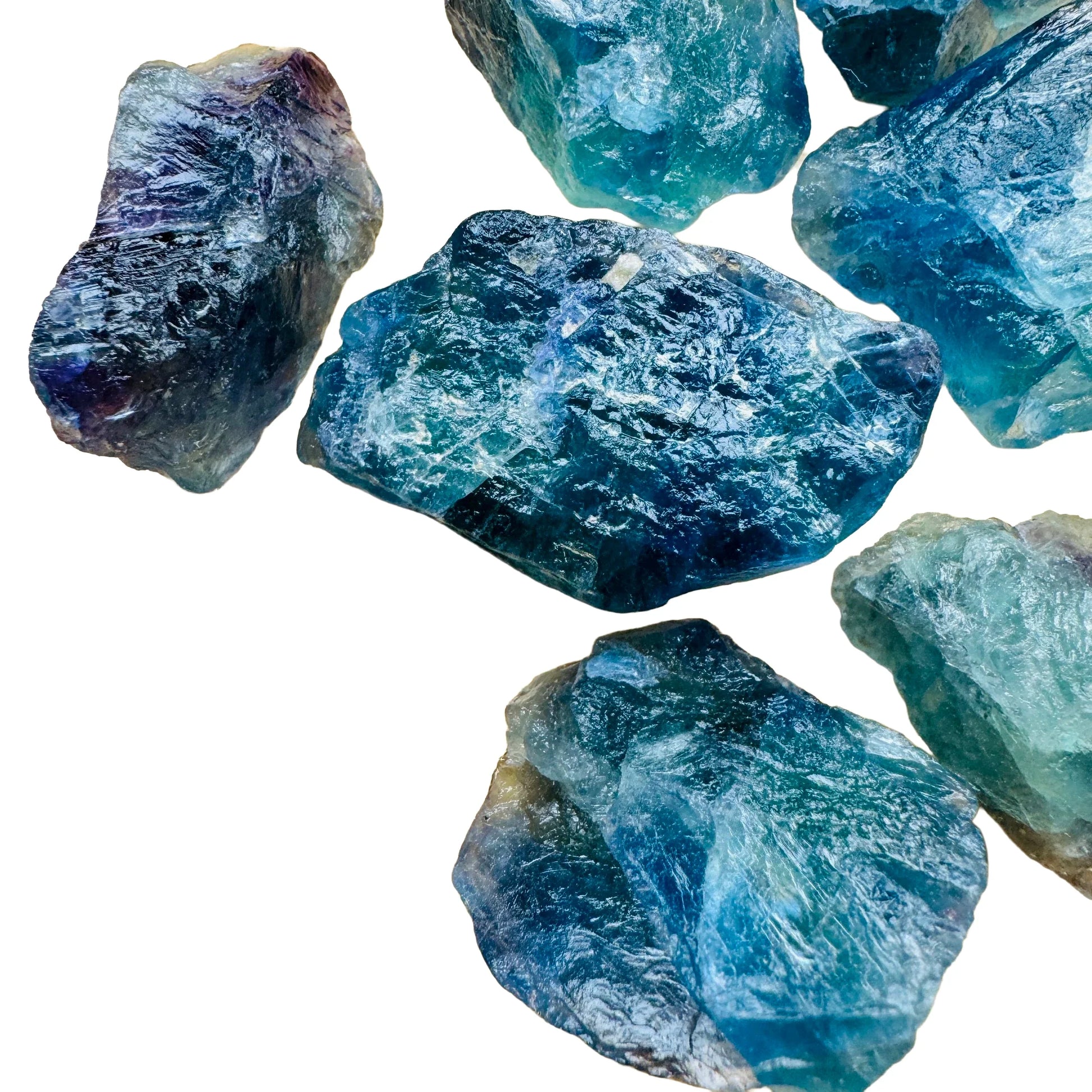 Bottom side of Fluorite raw stone, showing earthy tone.