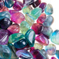 Grain detail of purple Fluorite tumbled stone, from China, worked with for Focus.