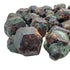 Sideways view of Fuchsite raw stone, turned to for Healing.
