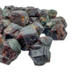 Bird's-eye view of Grade AA Fuchsite raw stone, kept near for Healing and Self Love, sourced from Zimbabwe.