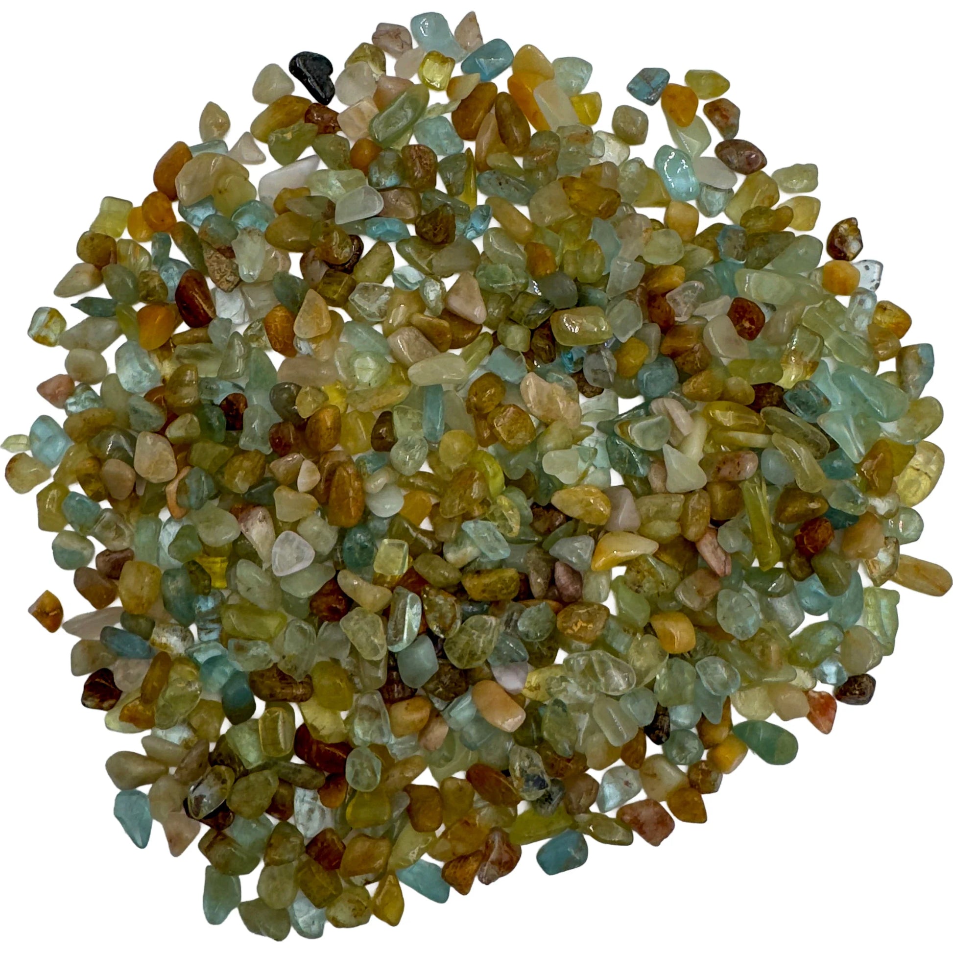 Side angle of Aquamarine polished chip, to support Courage.