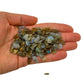 Rear view of Labradorite polished chip, hand-selected from Atsimo-Andrefana, Madagascar.