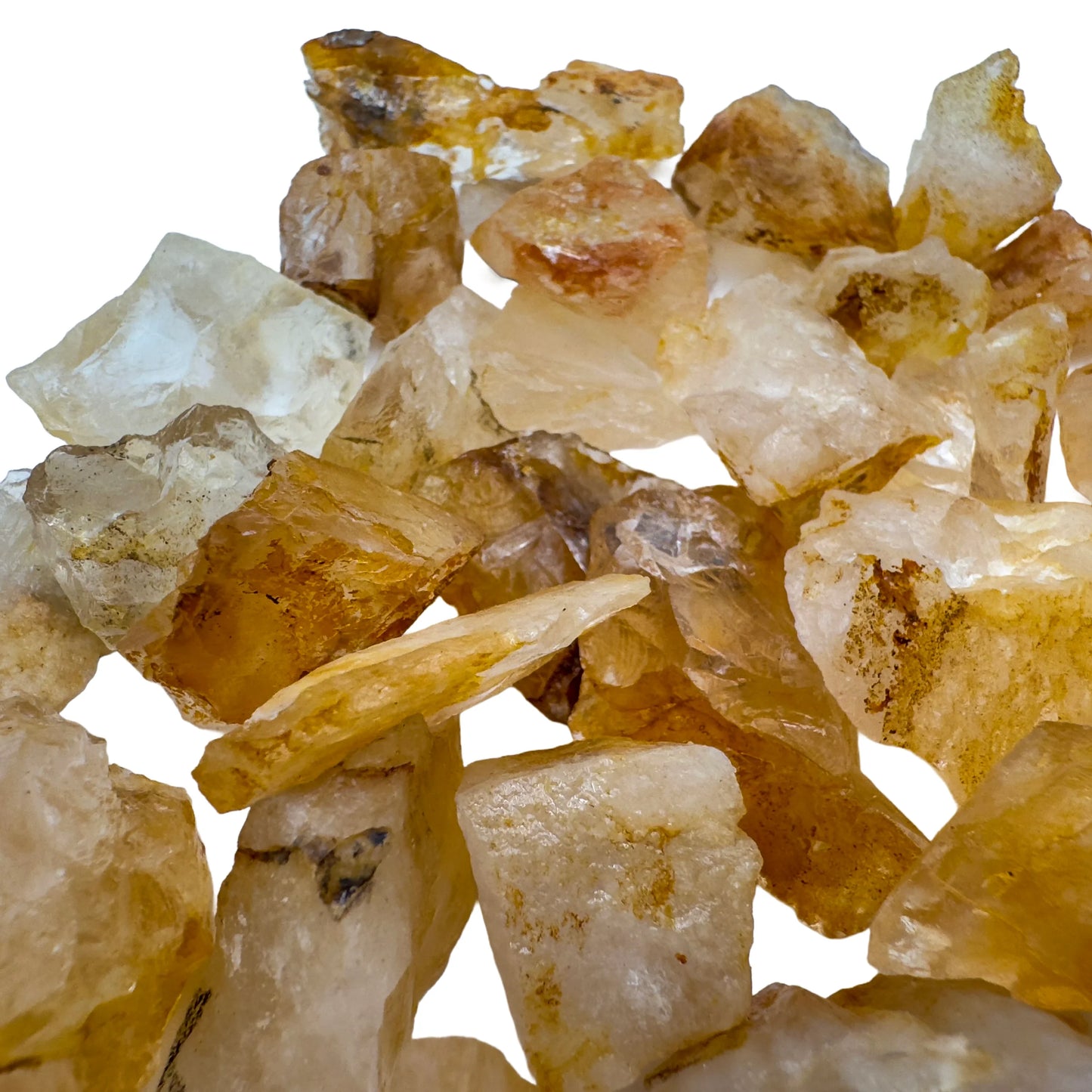 Bird's-eye view of Grade AA Golden Healer raw stone, carried for Confidence, sourced from Brazil.