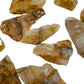 Plan view of Golden Healer raw stone, worked with for Healing, showing tight grain.