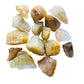 Palm-scale view of a single Golden Healer raw stone sourced from Alaotra-Mangoro, Madagascar.