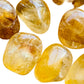 Lateral view of Golden Healer tumbled stone, drawn on for Healing, sourced from Brazil.