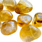Natural light view of a single Golden Healer tumbled stone from Brazil.