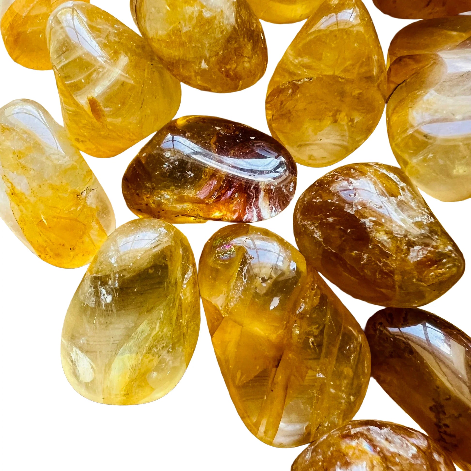 Full profile of Grade AAA Golden Healer tumbled stone ready to ship from Beyond Bohemian