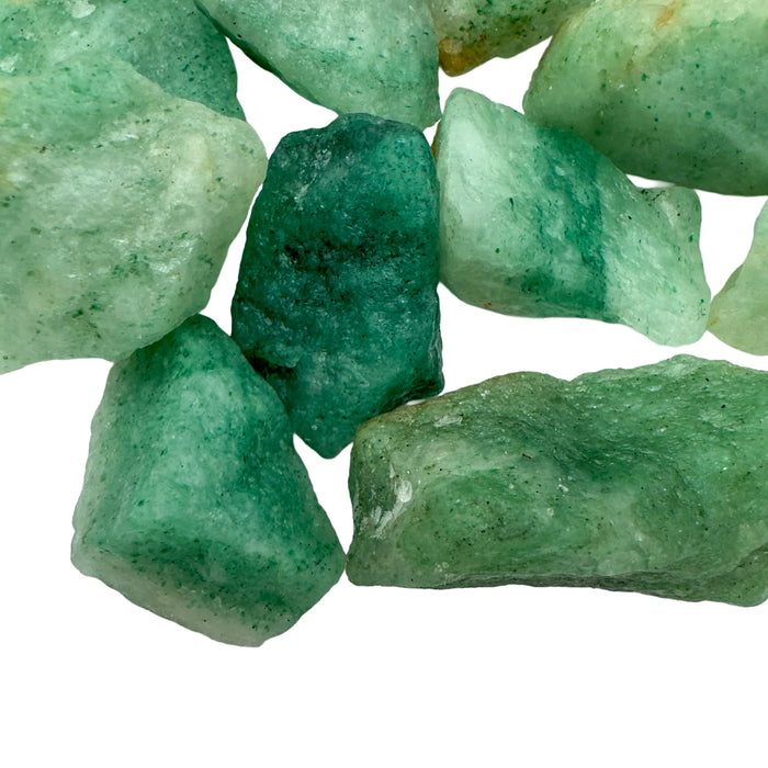 Lateral view of Grade A Aventurine raw stone, hand-selected from Masvingo, Zimbabwe.