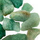 Hand-held view of a single Aventurine raw stone sourced from Zimbabwe.