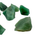 Top angle of green Aventurine raw stone, showing characteristic patterning, Brazil-sourced.