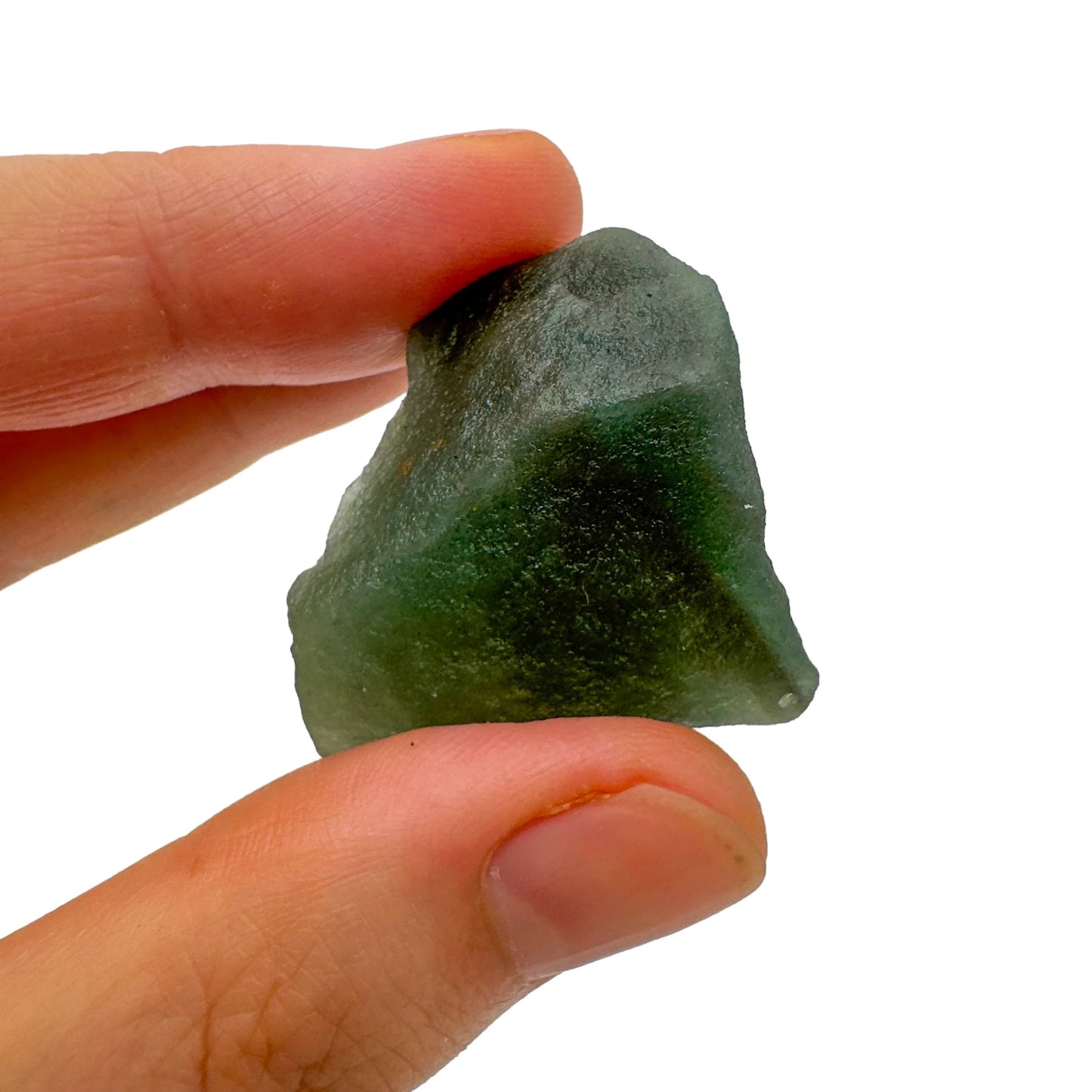 Underside detail of Grade AA Aventurine raw stone, showing characteristic color, linked to Luck.