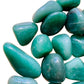 Side profile of Aventurine tumbled stone, showing characteristic patterning, kept near for Luck.