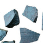 Bird's-eye view of gray Hematite raw stone, often kept for Grounding and Protection, showing characteristic finish.