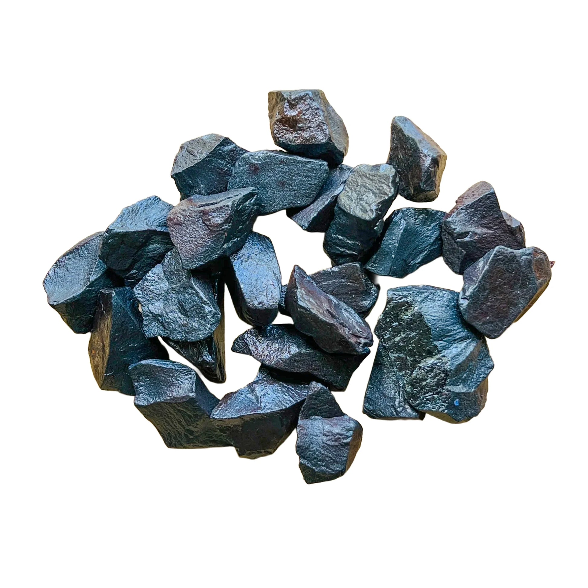 Surface detail of Hematite raw stone, showing raw matrix, Brazil-sourced.