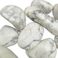 Underside detail of Howlite tumbled stone, worked with for Stress Relief.