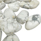 Overhead angle of Howlite tumbled stone, showing translucent edges, linked to Stress Relief.