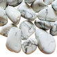 Back view of Grade AA Howlite tumbled stone showing natural surface