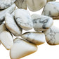 Alternate angle of Grade AA Howlite tumbled stone, kept close for Stress Relief, hand-selected from Masvingo, Zimbabwe.