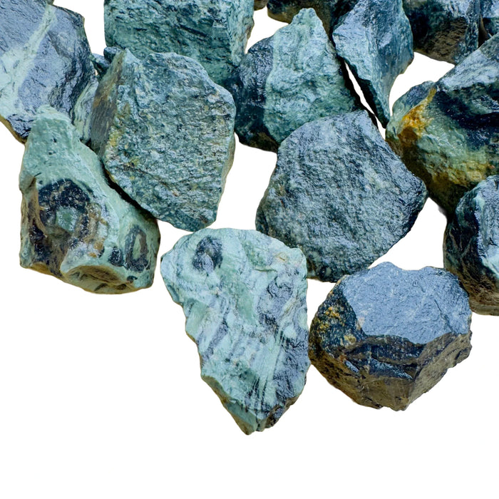 Overhead angle of Grade A Kambaba Jasper raw stone, showing natural banding.