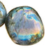 Sideways view of Labradorite palm stone, from Atsimo-Andrefana, Madagascar.