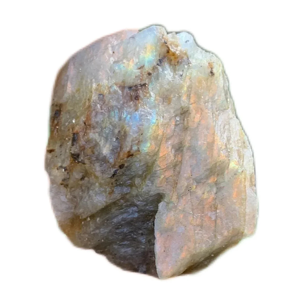 Aerial view of Labradorite raw stone.