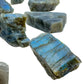 Looking down on Labradorite raw stone, showing characteristic finish.