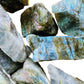 Full profile of Grade AA Labradorite raw ready to ship from Beyond Bohemian